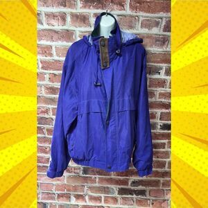 Vintage 90s Men's LONDON FOG Zip Up Hooded Windbreaker Jacket Large